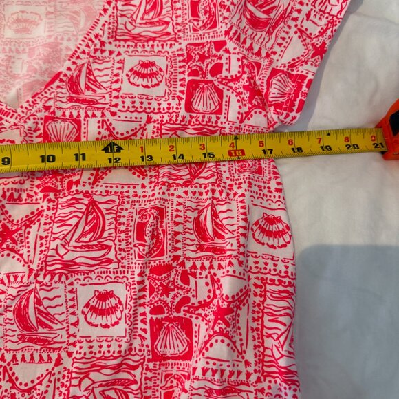 LILY PULITZER Med ETTA Mizner Red Maxi T-Shirt Dress Seaside Harbour - Picture 7 of 7